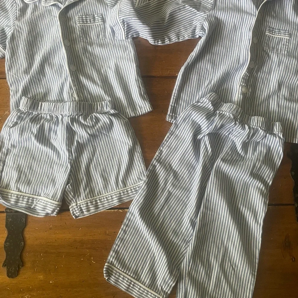Lot Of 7 Pair Petite Plume Pajamas Blue Unisex Size 3 NYC Designer Shorts Pants - Picture 3 of 13